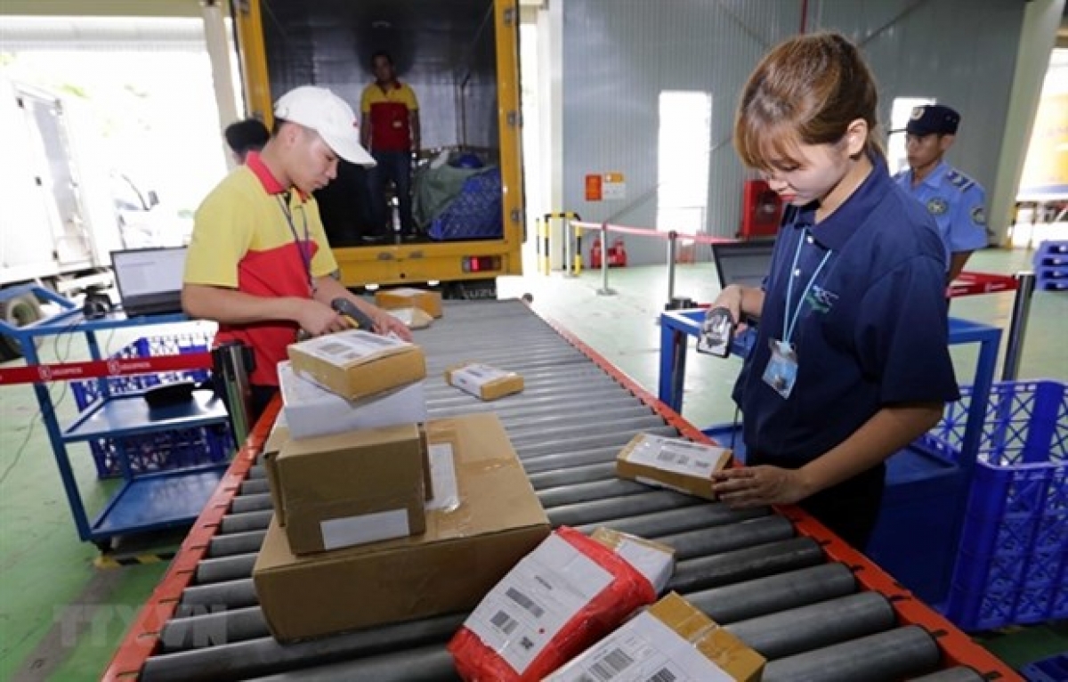 Lazada staff sort out orders.